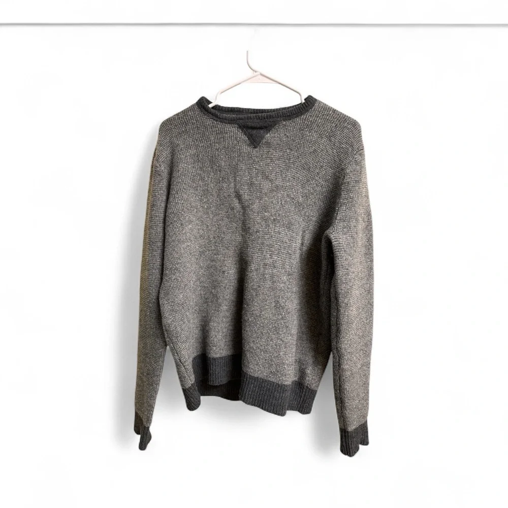 J.Crew 100% Wool Sweater Mens Medium Gray Crewneck Knit Pullover